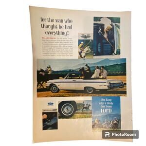 Ford Automobile Print Ad 14 x 10.5 National Lumber May 11 1962 Frame Ready Color